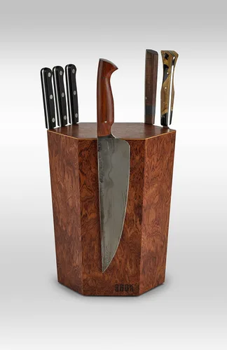 Miniatura 11 de 360KnifeBlock® - El 360KB™ (bambú) Bloque magnético giratorio para cuchillos de 25 cm de alto SeriousEats/Food&Wine MEJOR Bloque universal