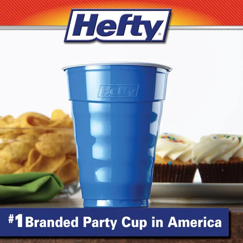 Miniatura 3 de Hefty Party On - Vasos de plástico desechables, color azul marino, 18 onzas, 120