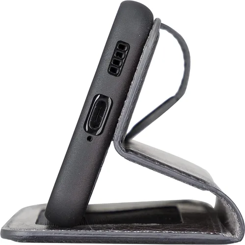 Miniatura 9 de Bayelon Funda compatible con Galaxy S22, cartera de cuero de grano completo para teléfono, funda desmontable con soporte, funda magnética abatible
