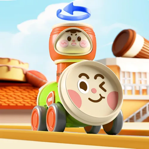 Miniatura 3 de iPlay, iLearn Press to Go - Juego de juguetes de coches para niños pequeños de 1 a 3 años, coches de carreras de fricción Push Go para bebés, juego