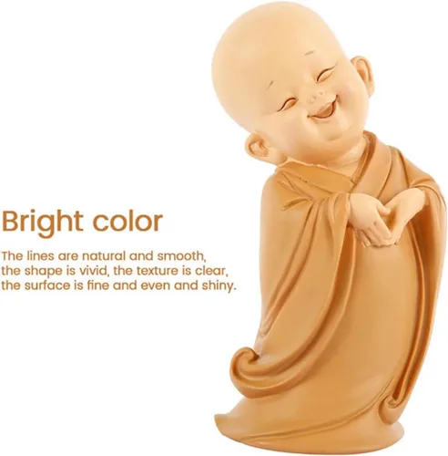 Miniatura 6 de Estatuilla de monje para decoración del hogar, estatua de Buda, figura de monje zen, lindo adorno de resina, mobiliario decorativo, arte chino