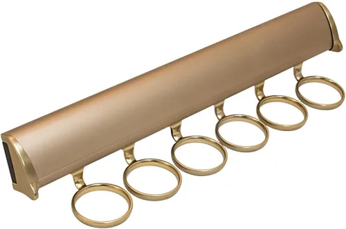 TAG Hardware Premium 6 ganchos 13 7/8 pulgadas de largo extensión completa extraíble Armario Bufanda Rack (oro mate)
