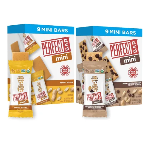 Perfect Bar Mini, paquete de variedad de mantequilla de maní y chispas de chocolate negro con mantequilla de maní, barra de proteínas, barra de