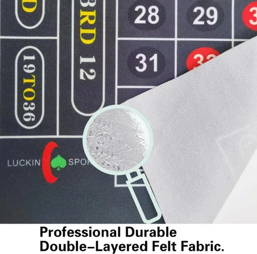 Miniatura 3 de 72 X 36 pulgadas Casino Profesional Ruleta y Craps Diseño de Fieltro de Mesa de Tablero, Hasta 10 Jugadores. 100% Tela, Impermeable y Resistente a