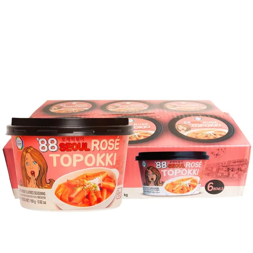 Miniatura 16 de Surasang Korean Tteokbokki Cup - Comida callejera coreana, salsa clásica dulce y picante, comida instantánea de microondas de 2 minutos, pasteles