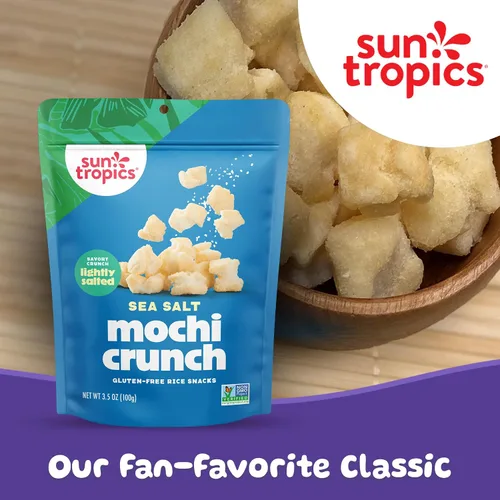 Miniatura 4 de Sun Tropics Mochi Snack Bites, sal marina, sin lácteos, sin gluten, 3.5 onzas (paquete de 12)