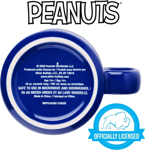 Miniatura 4 de Silver Buffalo Peanuts Squad With Sally, Linus, Charlie Brown, Lucy, Snoopy y Woodstock - Taza de cerámica para caravana, 20 onzas Peanuts Squad