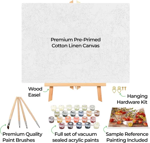 Miniatura 2 de Ledgebay Kit de pintura por números para adultos, lienzo enmarcado para principiantes a avanzados, kit de pintura por números, los kits incluyen