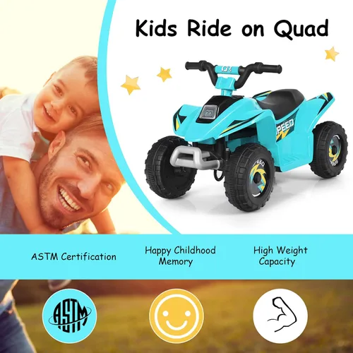 Miniatura 6 de Costzon Cuatrimoto para niños, cuatrimoto eléctrico alimentado por batería de 6 V, interruptor de avance/atrás, ruedas traseras motorizadas, mini