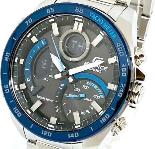 Miniatura 7 de CASIO EDIFICE ECB-900YDB-1BJF Cronógrafo de combinación digital a analógica modelo de bisel Bluetooth IPbanda de acero inoxidable azul