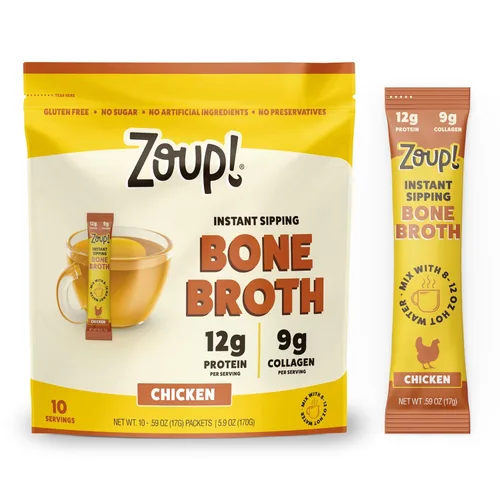 Miniatura 13 de Zoup! Mezcla de caldo de hueso para beber instantáneamente, apto para paleo y cetogénico, con 0.44 onzas de proteína, sin OMG, paquete de proteína