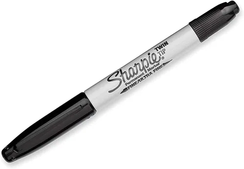 Miniatura 2 de Sharpie Marcadores permanentes de doble punta, punta ultrafina y fina, 12 unidades (negro)