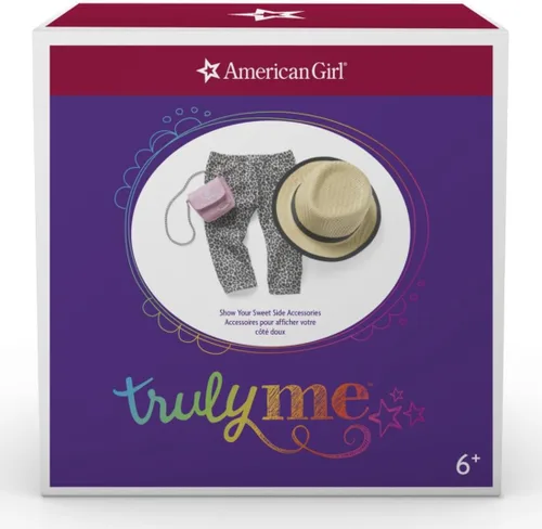 Miniatura 6 de American Girl Truly Me - Accesorios para muñecas de 18 pulgadas, pantalones con estampado de leopardo, pantalones rosas y sombrero de paja