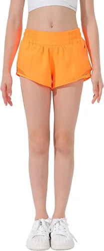 Miniatura 5 de Aurefin Pantalones cortos deportivos para niñas, pantalones cortos ligeros para correr para adolescentes, niñas, pantalones cortos deportivos