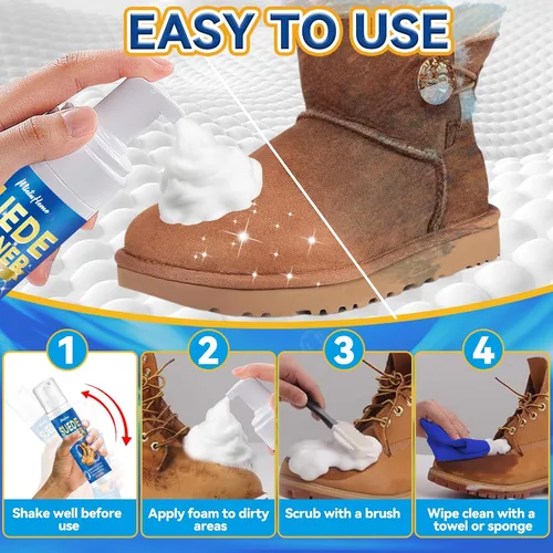 Miniatura 5 de Kit de limpiador de zapatos - Limpiador de zapatos de 6.76 onzas con cepillo para zapatos para botas de cuero y punto