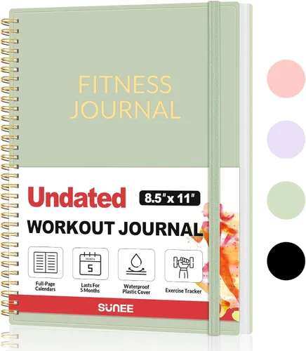 Miniatura 14 de Diario de Fitness y Planificador de Entrenamiento para Mujeres y Hombres, A4 (21.6 cm x 27.9 cm) Diario de Entrenamiento y Libro de Planificación