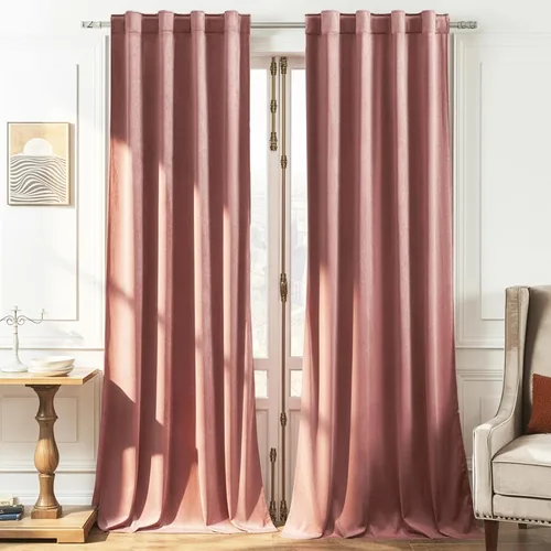 Miniatura 37 de Timeper Cortinas opacas de terciopelo negro de 42 pulgadas de ancho x 84 pulgadas de largo, cortinas opacas para dormitorio, sala de estar, cortinas