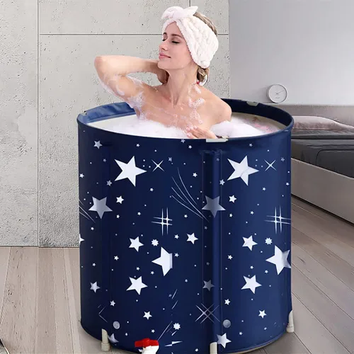BDL Bañera Portátil, Bañera de Remojo Japonesa Plegable para Adultos, Bañeras Independientes de Agua Fría y Caliente BDL con Espuma Térmica, Bañera