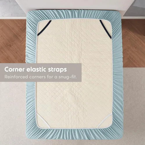 Miniatura 5 de Nestl Bedding - Sábanas bajeras con bolsillo profundo de 53 cm 24 - Azul claro