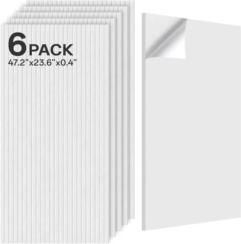 Miniatura 7 de Paquete de 6 paneles acústicos, 47.2 x 23.6 x 0.4 pulgadas, paneles de pared autoadhesivos insonorizados para oficina, estudio en casa, sala de Negro