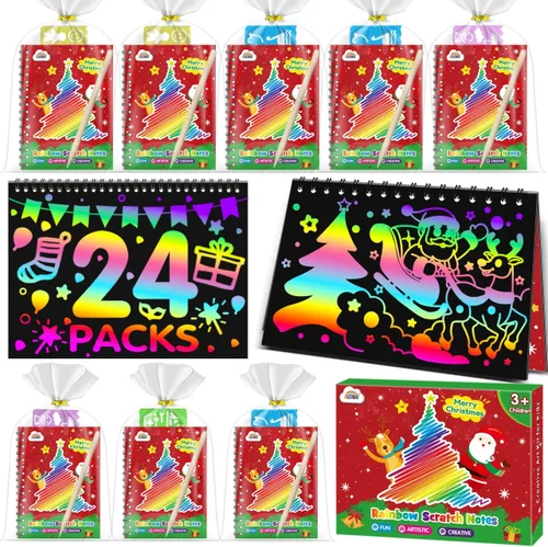 Miniatura 13 de ZMLM Paquete de 16 recuerdos de fiesta de arte arcoíris para niños de 4 a 8 años, bolsas de regalo de cumpleaños sin desorden, premios de aula de 1