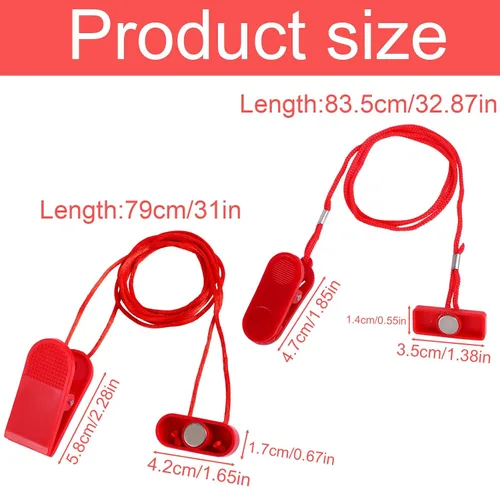 Miniatura 2 de lasuroa 2pcs Universal Treadmill Magnet Safety Keys, 2 Styles Treadmill Magnetic Key Replacement Parts Round Magnetic Safety Switch Running Machine