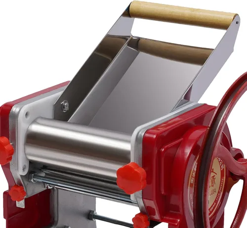 Miniatura 6 de Máquina para hacer pasta, máquina manual de fideos para pasta con rodillos, ajustes de grosor ajustables, máquina de pasta de acero inoxidable