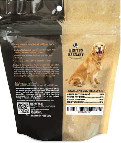 Miniatura 8 de BRUTUS & BARNABY Golosinas de entrenamiento para perros, batata y pollo, golosinas bajas en calorías saludables y totalmente naturales, ideales