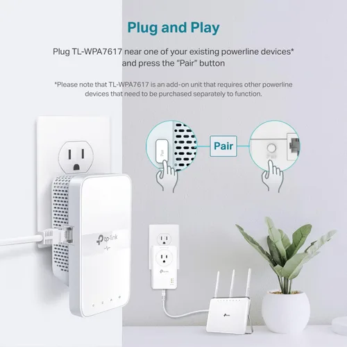 Miniatura 3 de TP-Link Extensor WiFi Powerline TL-WPA7617 - Extensor de Red Powerline de Banda Dual AC1200, Puerto Gigabit, Pase-A-Través, OneMesh, Ethernet Sobre