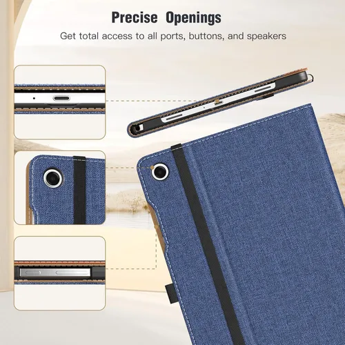 Miniatura 5 de MoKo Funda para Samsung Galaxy Tab A11+/ A11 Plus/ A9+/ A9 Plus de 11 pulgadas 2026/2024, piel sintética multiángulo con correa de mano, bolsillo
