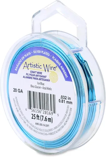 Miniatura 131 de Artistic Wire, alambre para manualidades de calibre 22 bañado en plata, resistente a las manchas, color cobre, blanco, 9,1 m