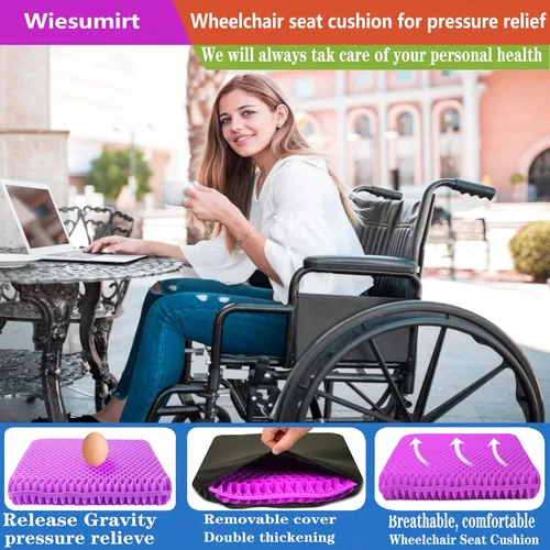 Miniatura 6 de Cojín de asiento de gel de tamaño grande para sentarse prolongadamente, extra grande y grueso, cojín de asiento para espalda, cadera, ciática