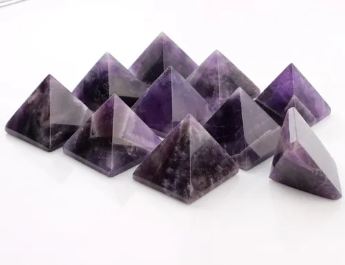 Miniatura 7 de Amatista - Pirámide natural tallada con chakras, piedra de reiki, piedra de reiki, decoración del hogar, regalo de decoración, manualidades