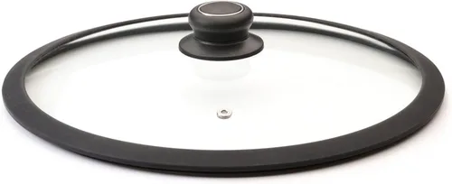 Black Cube Tapa de vidrio templado para utensilios de cocina, 12.5 pulgadas, vidrio templado plateado, se adapta a ollas y sartenes, woks y