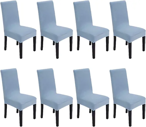 Miniatura 21 de Funda protectora de tela de elastano elástica extraíble y lavable para silla de comedor (color aguamarina, 6)
