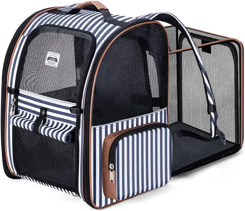 Miniatura 15 de Mochila Grande Transportadora para Gatos Expandible Mochila Transportadora de Mascotas para Perros Pequeños Gatos Medianos Soporta Hasta 18 Libras