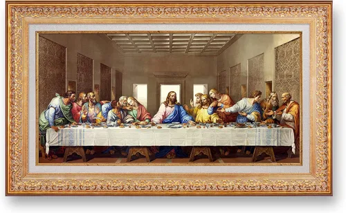 Miniatura 33 de A&T ARTWORK La Última Cena de Leonardo Da Vinci Las reproducciones de arte clásico mundial, impresiones de lienzo Giclee, arte de pared