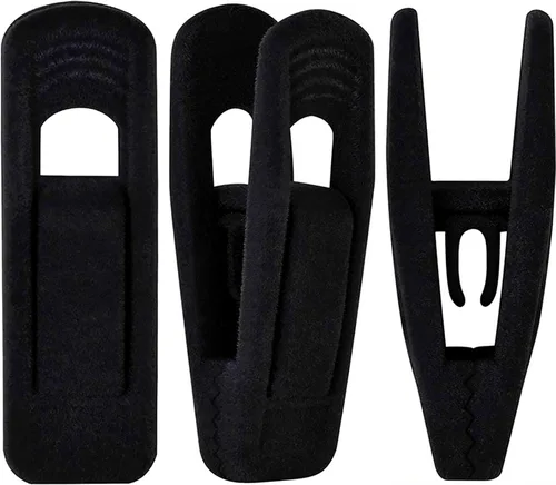 Miniatura 14 de TOFIIGREM Clips de terciopelo negro, 20 unidades, clips de terciopelo antideslizantes para colgar pantalones de traje, falda, clips de dedo fuertes