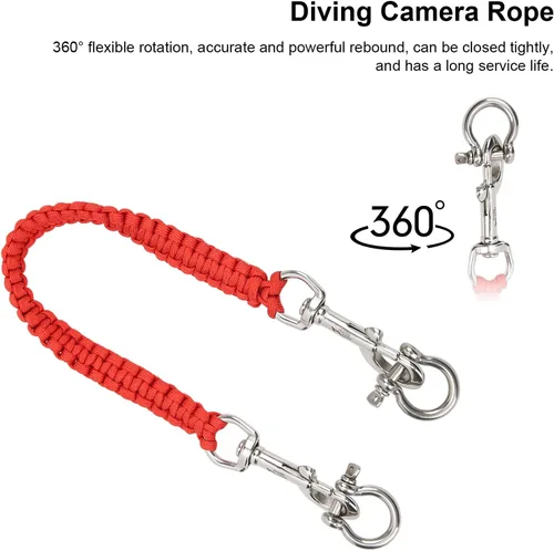 Miniatura 7 de VGEBY Cordón para cámara de buceo, 360 grados, retráctil, flexible, con rotación subacuática, para buceadores, buceadores, entusiastas