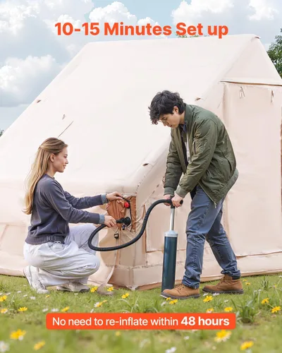 Miniatura 2 de VEVOR Tienda de campaña inflable para camping, tienda inflable de fácil instalación con bomba de mano, tienda de campaña Glamping para 4 estaciones