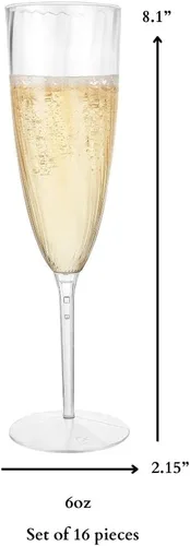 Miniatura 3 de Lillian Tablesettings Copas de champán prémium de 6 onzas, vasos desechables de plástico duro transparente, 1 pieza, 16