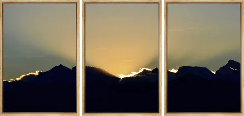 Miniatura 21 de SIGNWIN Lienzo enmarcado para pared, juego de arte nublado de tormenta, cielo, bosque otoñal, árboles, rústico, naturaleza, fotografía, realismo