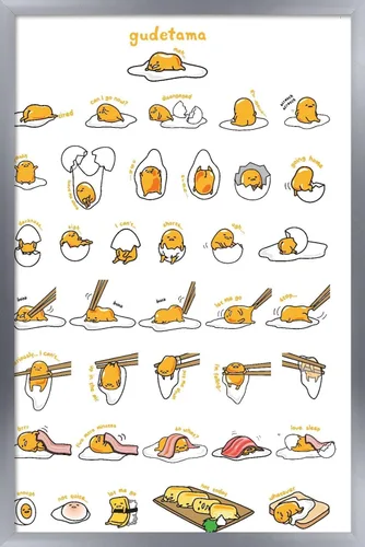 Miniatura 12 de Trends International - Póster de Gudetama con diseño de cuadrícula, para pared, 14.725 x 22.375 pulgadas, versión con marco de madera tipo granero