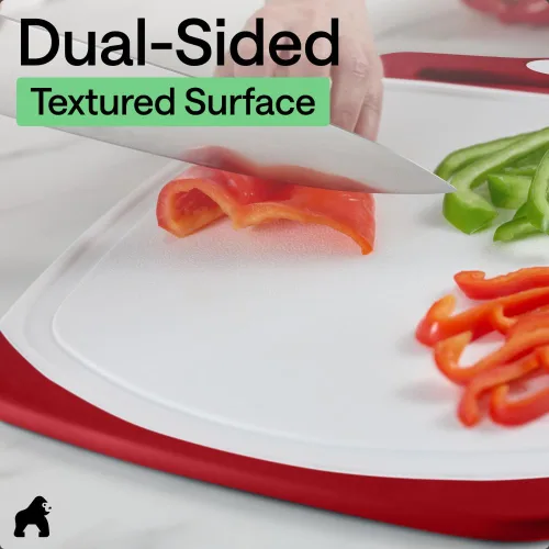 Miniatura 6 de La tabla para cortar original GORILLA GRIP (TM), antiderrapante, reversible para cortar y servir queso. Potente tecnología de agarre, sin BPA