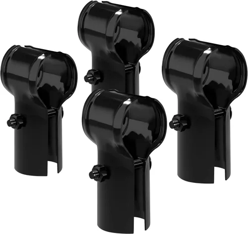 Miniatura 9 de VIVIDA Abrazaderas de riel de extremo de 1-3/8 pulgadas, accesorios de valla de enlace de cadena negra, conectores T de tubo de panel de 1-3/8