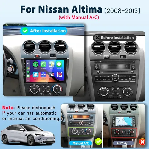 Miniatura 2 de [2G+64G] para Nissan Altima 2008-2012 Android 13 Estéreo de Coche de 9 Pulgadas con Pantalla Táctil HD, Radio con CarPlay Inalámbrico Android Auto