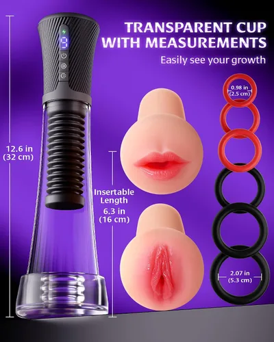 Miniatura 7 de Juguetes sexuales para hombre, juguetes para adultos, masturbador masculino de 3 mangas, bomba de placer de coño de bolsillo, control inteligente