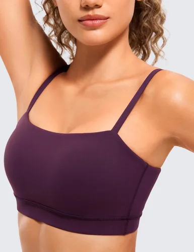 Miniatura 3 de CRZ YOGA Butterluxe - Brasier deportivo ajustable con tirantes delgados para mujer, con relleno, sin varillas, cuello cuadrado, para entrenamiento