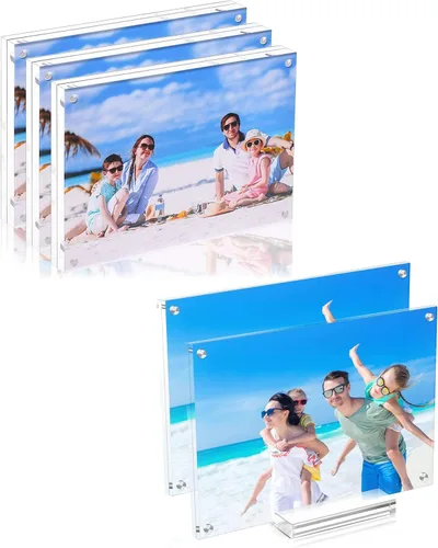 Marco de fotos acrílico de 5 x 7 y 8 x 10 pulgadas, transparente, de doble cara, magnético, sin marco, con soporte para marco de fotos, el mejor