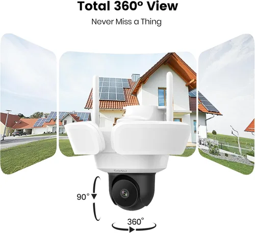 Miniatura 14 de Cámara de seguridad con reflector aoSu al aire libre con cable, cámara de seguridad 3K UHD para exterior, vigilancia con cobertura de 360°
